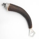 Bottle opener with deer antler handle and end cap...