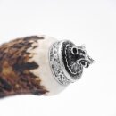 Bottle opener with deer antler handle and end cap decoration, wild boar mini boar head 13.5