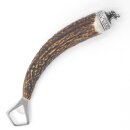 Bottle opener with deer antler handle and end cap...