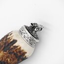 Bottle opener with deer antler handle and end cap decoration, wild boar mini boars head 13.7