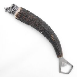 Apribottiglie con corna di cervo Manico in corno di cervo con cappuccio decorativo Testa di cinghiale Testa di cinghiale GL 23 cm 27.19.6.42