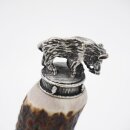 Bottle opener with deer antler handle and end cap...