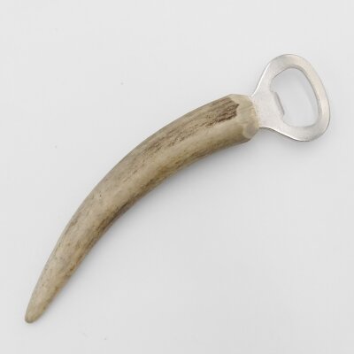 Flaschenöffner mit Hirschgeweih L 16 cm Rothirsch Hirsch Geweih Stange Griff 27.2.121