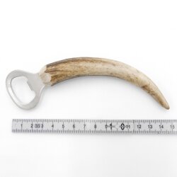 Flaschenöffner mit Hirschgeweih L 15 cm Rothirsch Hirsch Geweih Stange Griff 27.2.123