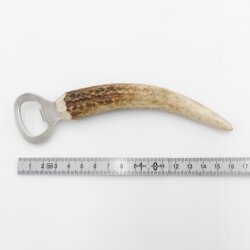 Flaschenöffner mit Hirschgeweih L 16 cm Rothirsch Hirsch Geweih Stange Griff 27.2.124
