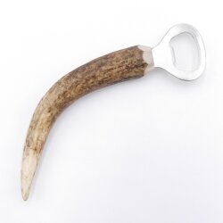 Flaschenöffner mit Hirschgeweih L 16 cm Rothirsch Hirsch Geweih Stange Griff 27.2.127