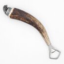 Bottle opener with deer antler handle and end cap...