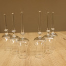 Schnapsanbieter 6 Gläser klein mit Stil auf Damhirschstange Ständer Steckglas Set Schnaps Geschenk Neu 27.60.3.10