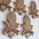 10 carved trophy plaques, roe deer, roebuck antlers (whole nose), tinted, GH 31 cm