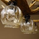 Geweihlampe aus 3 Elchschaufeln 6 flammig und Hirschrosen H 75 cm Jagdmotiv Lampe Geweih Leuchte