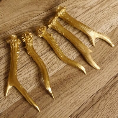 5 Rehstangen Goldfarben Gehörne Rehgeweihe Geweih Stangen Stange 14.3.116