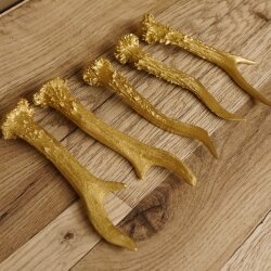5 Rehstangen Goldfarben Gehörne Rehgeweihe Geweih Stangen Stange 14.3.116