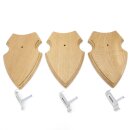 3 stuks wapenschild AF 19 x 12 cm ree schild trofee schild met 1 kaakvak in licht eikenhoornklem