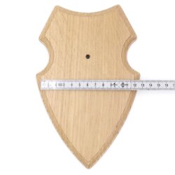 3 stuks wapenschild AF 19 x 12 cm ree schild trofee schild met 1 kaakvak in licht eikenhoornklem