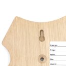5 Stück Wappenschild AF 19 x12 cm Reh Schild Trophäenschild mit 1 Kieferfach in Eiche hell 5x Gehörnklammern