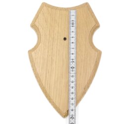 5 Stück Wappenschild AF 19 x12 cm Reh Schild Trophäenschild mit 1 Kieferfach in Eiche hell 5x Gehörnklammern