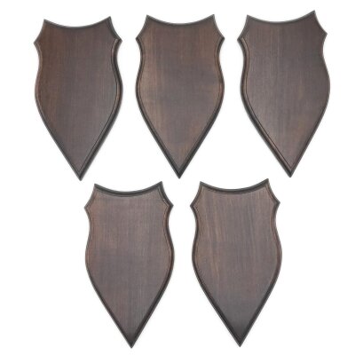 5 stuks wapenschilden AF 20 x 10 cm Ree Schild Trofeeën in donker eikenhout Nieuw