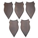 5 stuks wapenschilden AF 20 x 10 cm Ree Schild Trofeeën in donker eikenhout Nieuw
