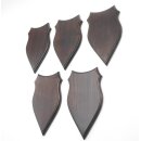5 stuks wapenschilden AF 20 x 10 cm Ree Schild Trofeeën in donker eikenhout Nieuw