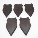 5 stuks wapenschilden AF 20 x 10 cm Ree Schild Trofeeën in donker eikenhout Nieuw