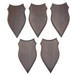 5 stuks wapenschilden AF 20 x 10 cm Ree Schild Trofeeën in donker eikenhout Nieuw