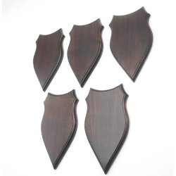 5 stuks wapenschilden AF 20 x 10 cm Ree Schild Trofeeën in donker eikenhout Nieuw