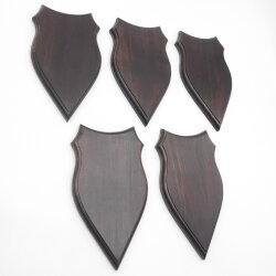 5 stuks wapenschilden AF 20 x 10 cm Ree Schild Trofeeën in donker eikenhout Nieuw