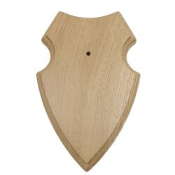 1 Stück Wappenschild AF 19 x12 cm Reh Schild Trophäenschild in Eiche hell Neu