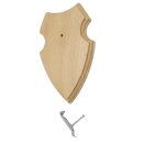 1 pezzo scudo araldico AF 19 x 12 cm Scudo con capriolo Scudo trofeo in quercia con 1 x gancio per corna chiaro Nuovo