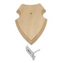 1 pezzo scudo araldico AF 19 x 12 cm Scudo con capriolo Scudo trofeo in quercia con 1 x gancio per corna chiaro Nuovo