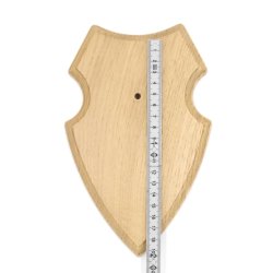 1 pezzo scudo araldico AF 19 x 12 cm Scudo con capriolo Scudo trofeo in quercia con 1 x gancio per corna chiaro Nuovo
