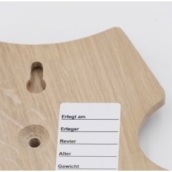 1 pezzo scudo araldico AF 19 x 12 cm Scudo con capriolo Scudo trofeo in quercia con 1 x gancio per corna chiaro Nuovo