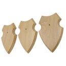 3 stuks wapenschilden AF 19 x 12 cm Ree Schild Trofeeën in licht eikenhout Nieuw