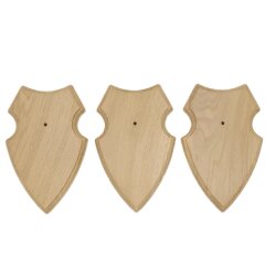 3 stuks wapenschilden AF 19 x 12 cm Ree Schild Trofeeën in licht eikenhout Nieuw