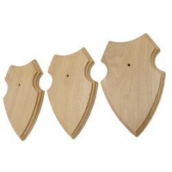3 stuks wapenschilden AF 19 x 12 cm Ree Schild Trofeeën in licht eikenhout Nieuw