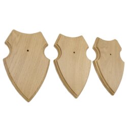 3 stuks wapenschilden AF 19 x 12 cm Ree Schild Trofeeën in licht eikenhout Nieuw