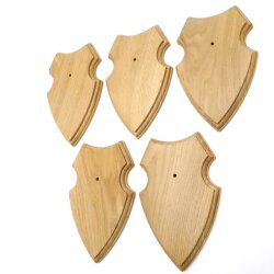 5 Stück Wappenschilder AF 19 x12 cm Reh Schild Trophäenschilder in Eiche hell Neu
