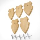5 scudi araldici AF 19 x 12 cm Scudo con capriolo Scudi trofeo in quercia con 5 ganci per corna chiari Nuovi