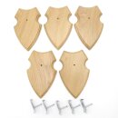 5 scudi araldici AF 19 x 12 cm Scudo con capriolo Scudi trofeo in quercia con 5 ganci per corna chiari Nuovi