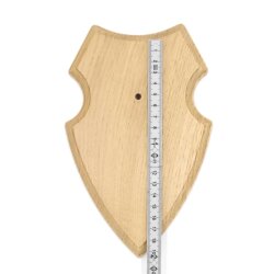 5 scudi araldici AF 19 x 12 cm Scudo con capriolo Scudi trofeo in quercia con 5 ganci per corna chiari Nuovi