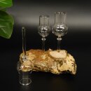 Schnapsanbieter kleine 3 Gläser mit Stiel auf Wurzel Steckglas Set Schnaps Geschenk Neu 27.60.1.55