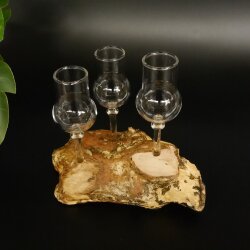 Schnapsanbieter kleine 3 Gläser mit Stiel auf Wurzel Steckglas Set Schnaps Geschenk Neu 27.60.1.55