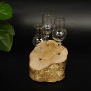 Schnapsanbieter kleine 3 Gläser mit Stiel auf Wurzel Steckglas Set Schnaps Geschenk Neu 27.60.1.56