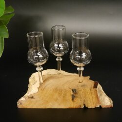 Schnapsanbieter kleine 3 Gläser mit Stiel auf Wurzel Steckglas Set Schnaps Geschenk Neu 27.60.1.57