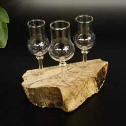 Schnapsanbieter kleine 3 Gläser mit Stiel auf Wurzel Steckglas Set Schnaps Geschenk Neu 27.60.1.58