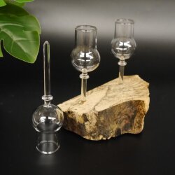 Schnapsanbieter kleine 3 Gläser mit Stiel auf Wurzel Steckglas Set Schnaps Geschenk Neu 27.60.1.58