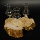 Schnapsanbieter kleine 3 Gläser mit Stiel auf Wurzel Steckglas Set Schnaps Geschenk Neu 27.60.1.60