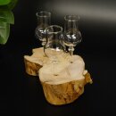 Schnapsanbieter kleine 3 Gläser mit Stiel auf Wurzel Steckglas Set Schnaps Geschenk Neu 27.60.1.60