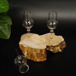 Schnapsanbieter kleine 3 Gläser mit Stiel auf Wurzel Steckglas Set Schnaps Geschenk Neu 27.60.1.60