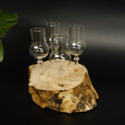 Schnapsanbieter kleine 4 Gläser mit Stiel auf Wurzel Steckglas Set Schnaps Geschenk Neu 27.60.1.67